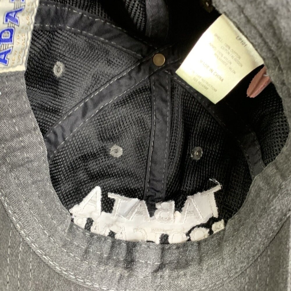 Tabata Boot Camp Grey Ball Cap Canvas Nylon Liner Leather Strap Slid Clamp Close - Picture 10 of 11